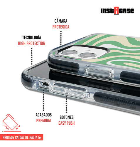 Funda Para iPhone Con Tu Nombre Para Mujer Curvas Verde