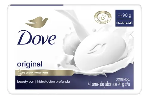 Dove Jabón En Barra Original De Crema Humectante 4x90 G c/u