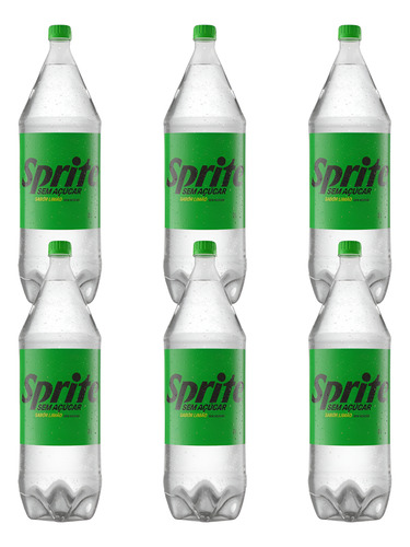Kit 6 Refrigerante Sprite Zero Diet 2 Litros