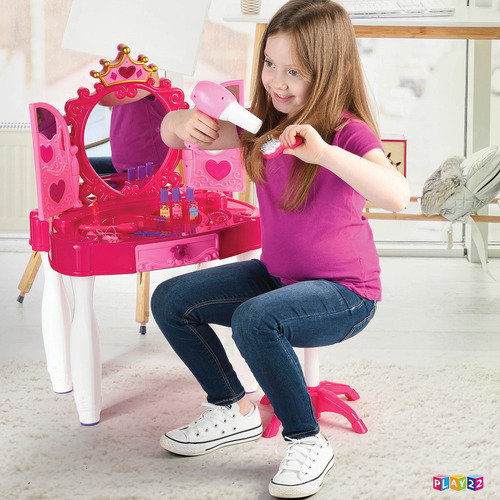 Set De Tocador Play22 Pretend Play Para Niñas Con Espejo Y T