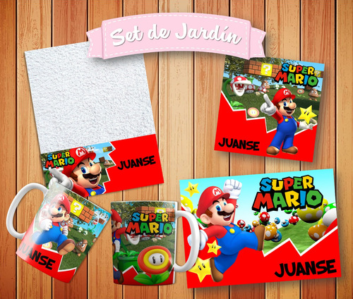 Set De Jardín Mario Bross + Bolsa Contenedora