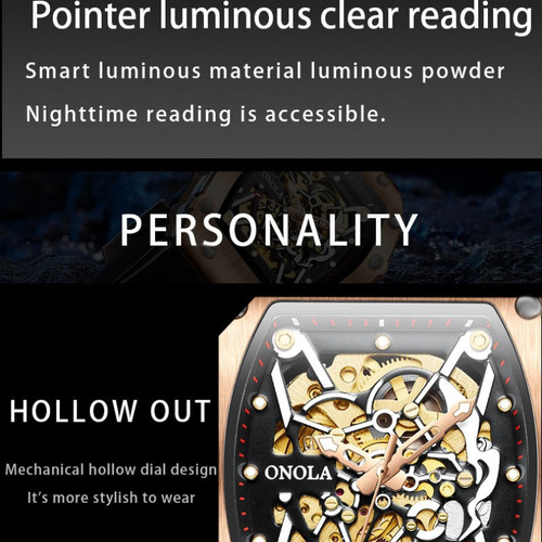 Reloj Luminoso Mecánico De Silicona Onola, Moderno