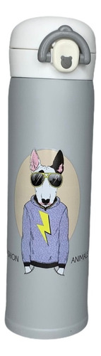 Termo Acero Inoxidable Perro Firulais 500ml Agua Caliente Color Gris