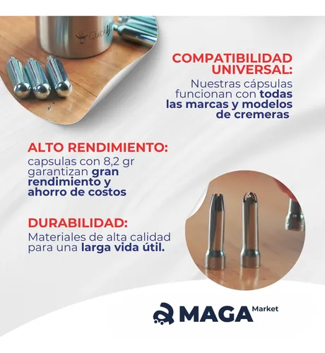 Cremera Sifón Pro 500ml Aluminio 10 Capsulas N20 Universal