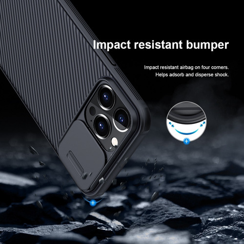 Imagen 4 de 6 de Carcasa Nillkin Camshield Para iPhone 13 / Pro / Max / Mini