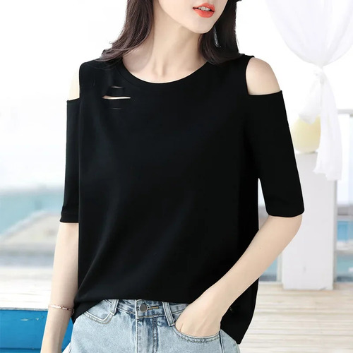 Camisetas De Mujer De Talla Grande Con Cuello Redondo Y Dise