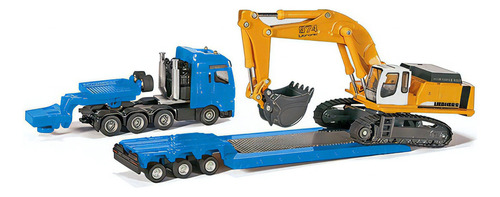 Camion Man Con Trailer Y Excavadora Liebherr 1/87 Siku 1847