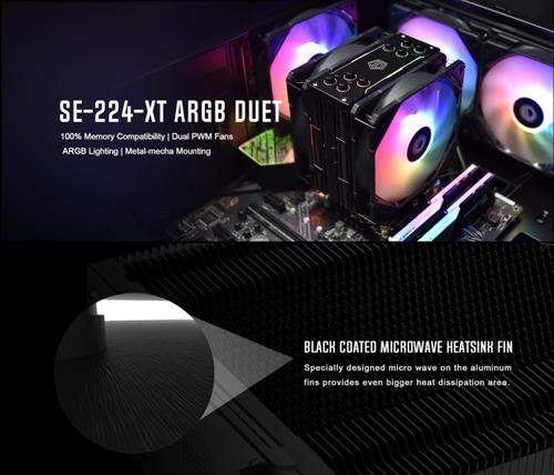 Cooler Cpu Id-cooling Se-224-xt Argb Duet Intel Amd 2 Cooler