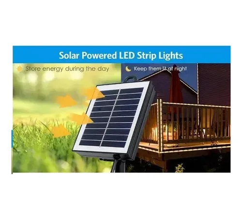 Cinta Led Solar Colores Exterior Luces Impermeable Rgb Color