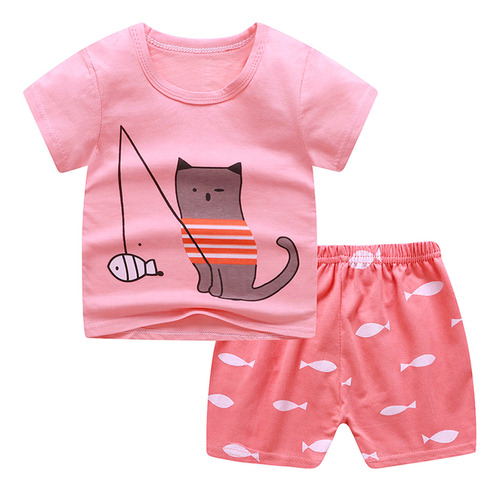 Ropa De Manga Corta Con Estampado De Ropa Para Niños W Summe