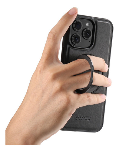 Funda Clásica Retro De Piel Encerada Al Óleo Magsafe, Magnética Inalámbrica, Con Soporte Metálico Para iPhone 16, 15, 14, 13, 12 Series