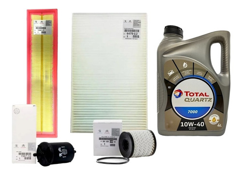 Kit 4 Filtros + Aceite Total 7000 P/ Citroen C3 1.6 16v