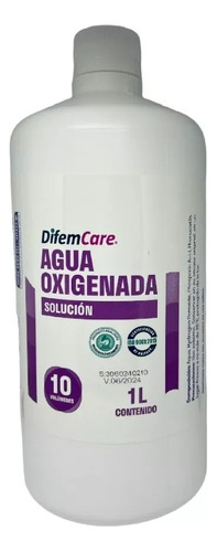 Agua Oxigenada Solución Difem 10v 1 Litro