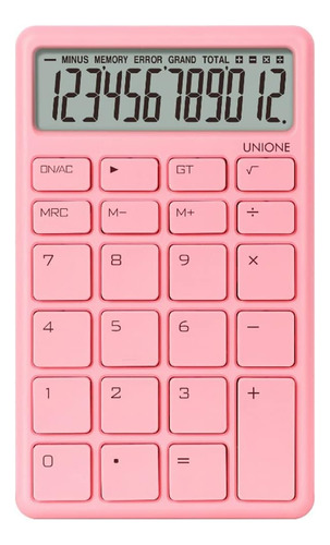 Calculador De Escritorio/bolsillo Lcd Unione Rosa