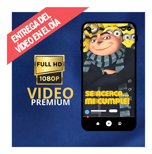 Video Invitación Animada (con Foto Opcional) Tarjeta Virtual Minions