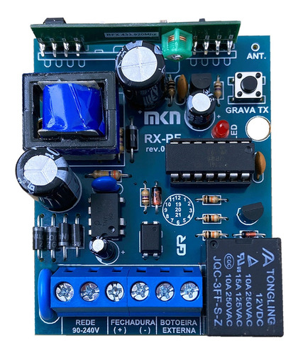 Receptor Fechadura Eletrica Alarme Portão Com Fonte 433mhz