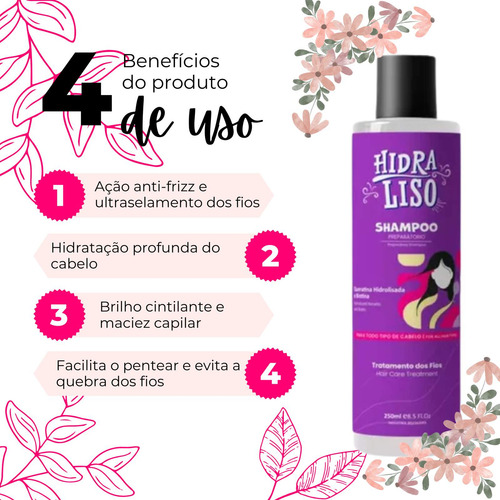 Shampoo Anti Friz Para O Cabelo Hidraliso Anti Queda 250 Ml