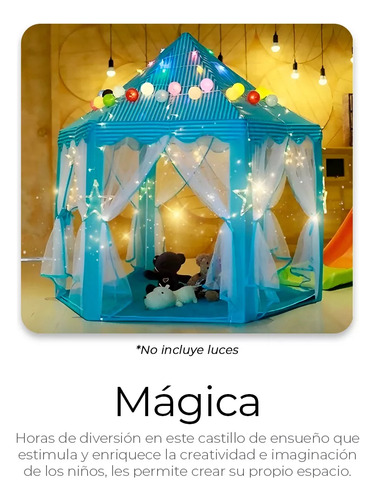 Castillo Carpa De Princesa Portátil Juguete Niños Azul