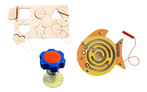 3x Montessori Busy Board Diy Accesorios Material Aprendizaje