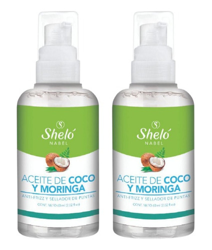 2 Pack Aceite De Coco Y Moringa Shelo