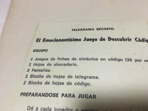 Juego De Mesa Telegrama Secreto Birjan (Usado)