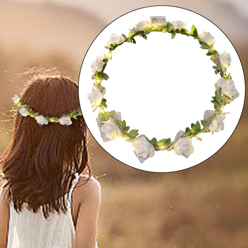 Corona De Flores Con Diadema De Flores Para Accesorios De