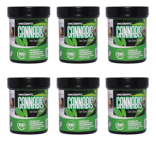 Pack 6 Pomadas Frotación Ungüento Con Coca Molle Y Aceite De