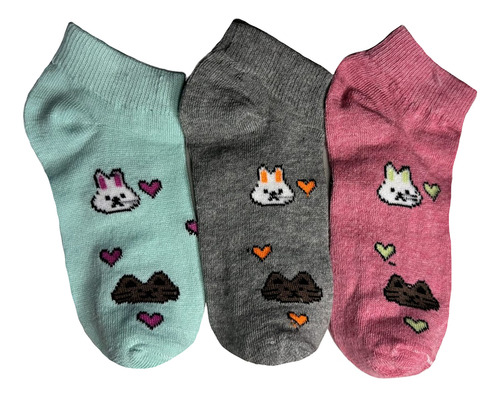 Calcetin Tin Caritas Animalitos Algodón 23-26 Cm 6 Pares