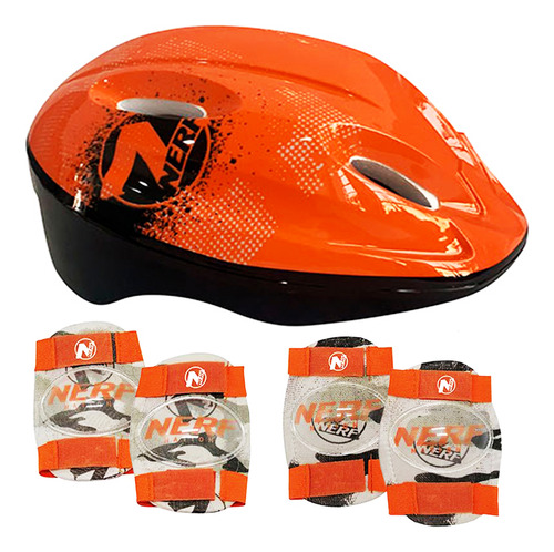 Set Protecciones Nerf Casco +2 Rodilleras +2 Coderas El Rey 