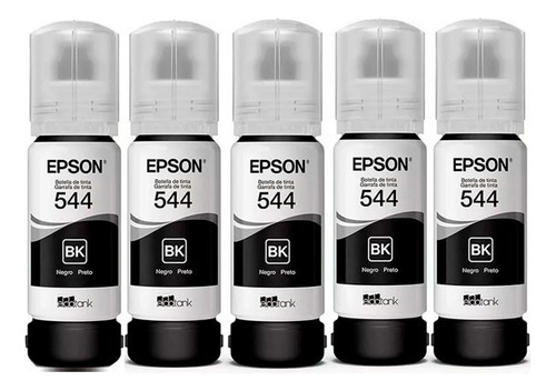 Kit De 5 Botellas De Tinta Epson T544 Al Negro 65ml Oem