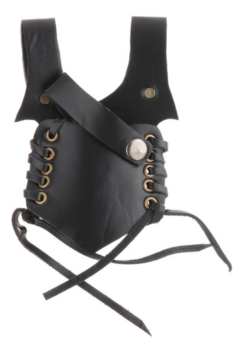 Medieval Rana Pu Cinturón Cintura Vaina Vaina Negro