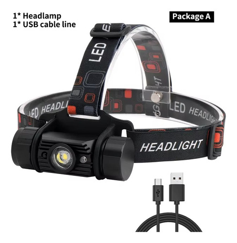 Linterna Frontal Led Con Sensor De Infrarrojos, Recargable P