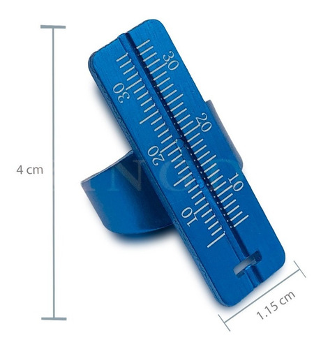 Regla De Medición, Regla Anillo, Dent Azul 1 Aluminio