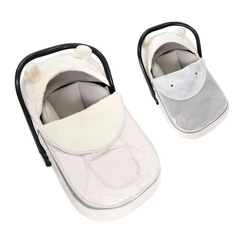 Infant Car Seat Cover, 2 In 1 Winter Stroller Carseat Covers