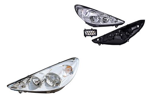 Par Juego Faros Peugeot 207 2009 - 2011 Depo Sxc