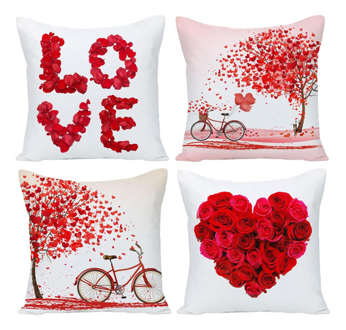 Guhoo Valentines Day Pillow Covers 16 X 16 Set Of 4 Spring F