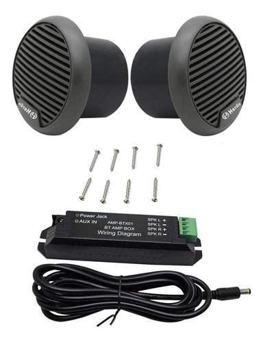 Marine Bluetooth Speakers Herdio 3-inch 140w For Boat Black