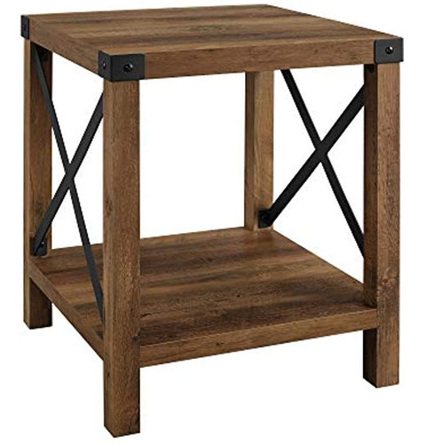 Walker Edison Sedalia Modern Farmhouse Metal X Side Table, 1