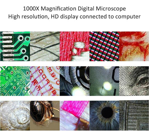 P Microscopio Digital 1000x Magnification Usb Con 8 Led