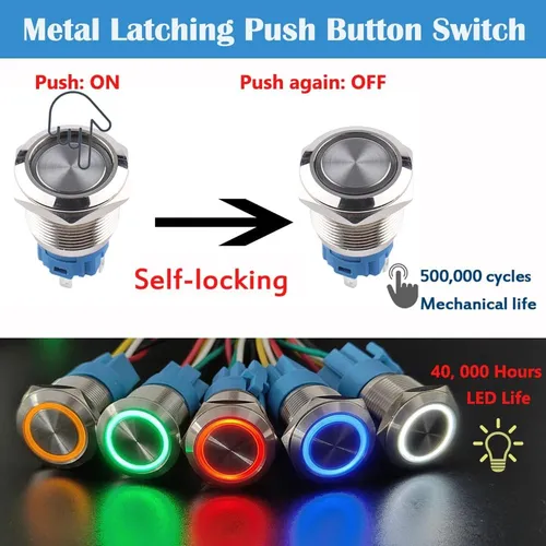 Dmwd 5pcs De 16 Mm Metal Agardo De Metal Push Botón De De La