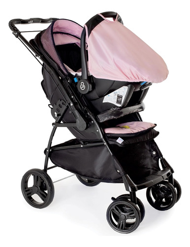 Carrinho Para Bebê Maranello Ii Preto E Rosa Galzerano Preto Preto