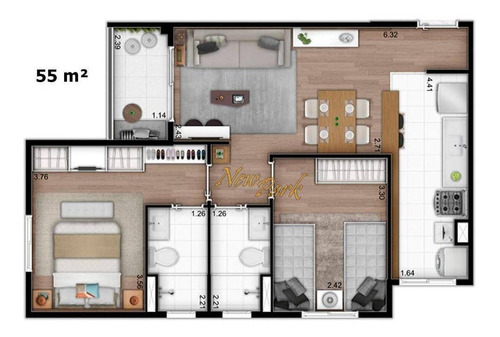 Lançamento 55 M² - 2 Dormitórios C/ Suíte E 1 Vaga - Ap5317