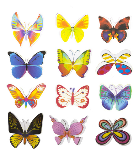 Notas Adhesivas De Mariposas Surtidas 4 Modelos Bag X 12.