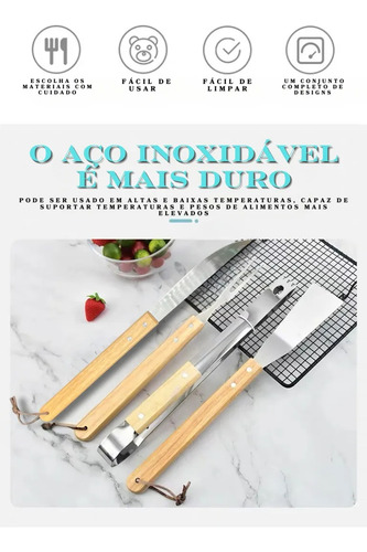 Kit Churrasco Premium Aço Inox 10pç Com Estojo