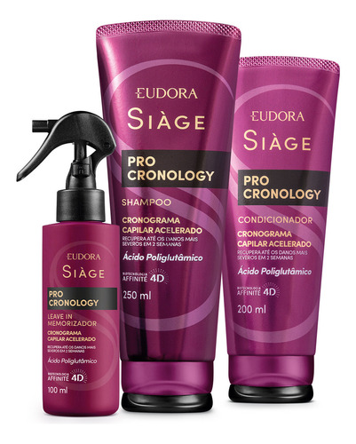 Combo Siàge Pro Cronology Shampoo + Condicionador + Leave-in