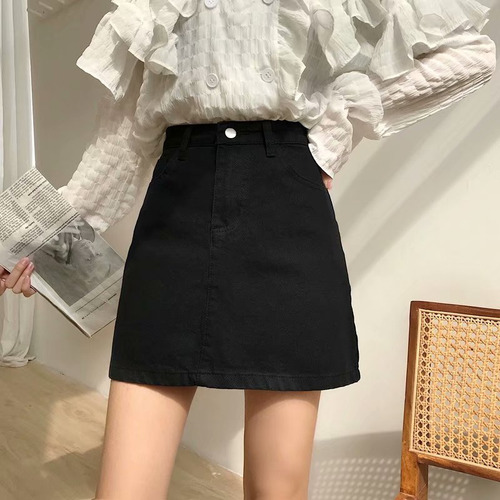 Minifalda De Mezclilla En Forma De A Para Mujer, Adelgazante