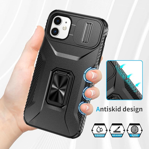 Funda Uso Rudo Anillo Imán Y Cámara Para iPhone 12/13/14