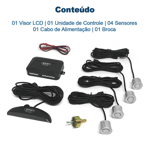 Retrovisor Com Tela + Câmera + Sensor Ré Prata Fox 2009