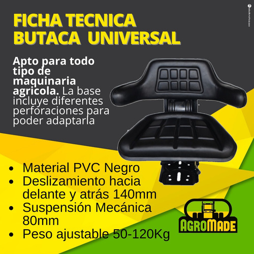 Imagen 4 de 10 de Butaca Tractor Fija C/ Riñonera Universal