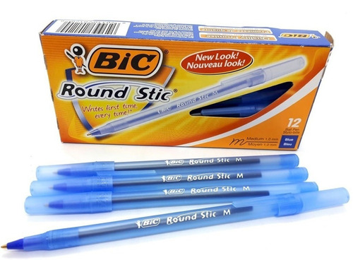 Lapicera Bolígrafo Bic Rondo Round Stic Azul Caja X 12 U